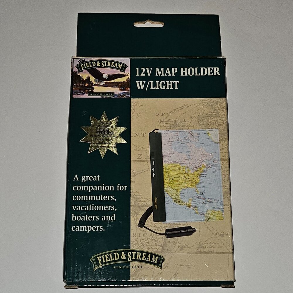Field & Stream 12v Map Holder With Light TESTED WORKS Prop Old Tech READ